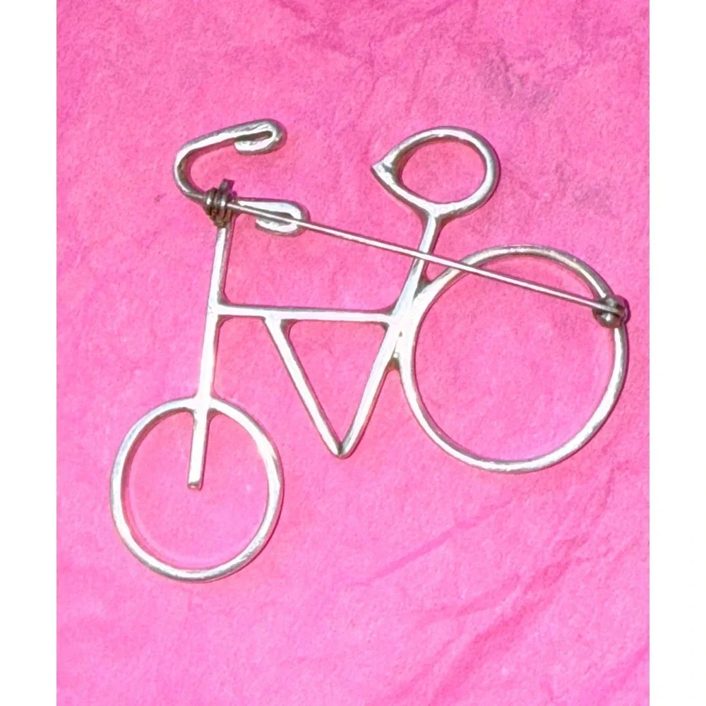 Bicycle brooch pin‎ Taxco sterling 925